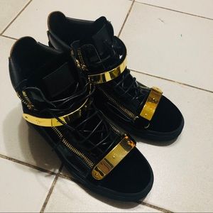 Giuseppe Zanotti 17ss Gold bar High Top Sneaker